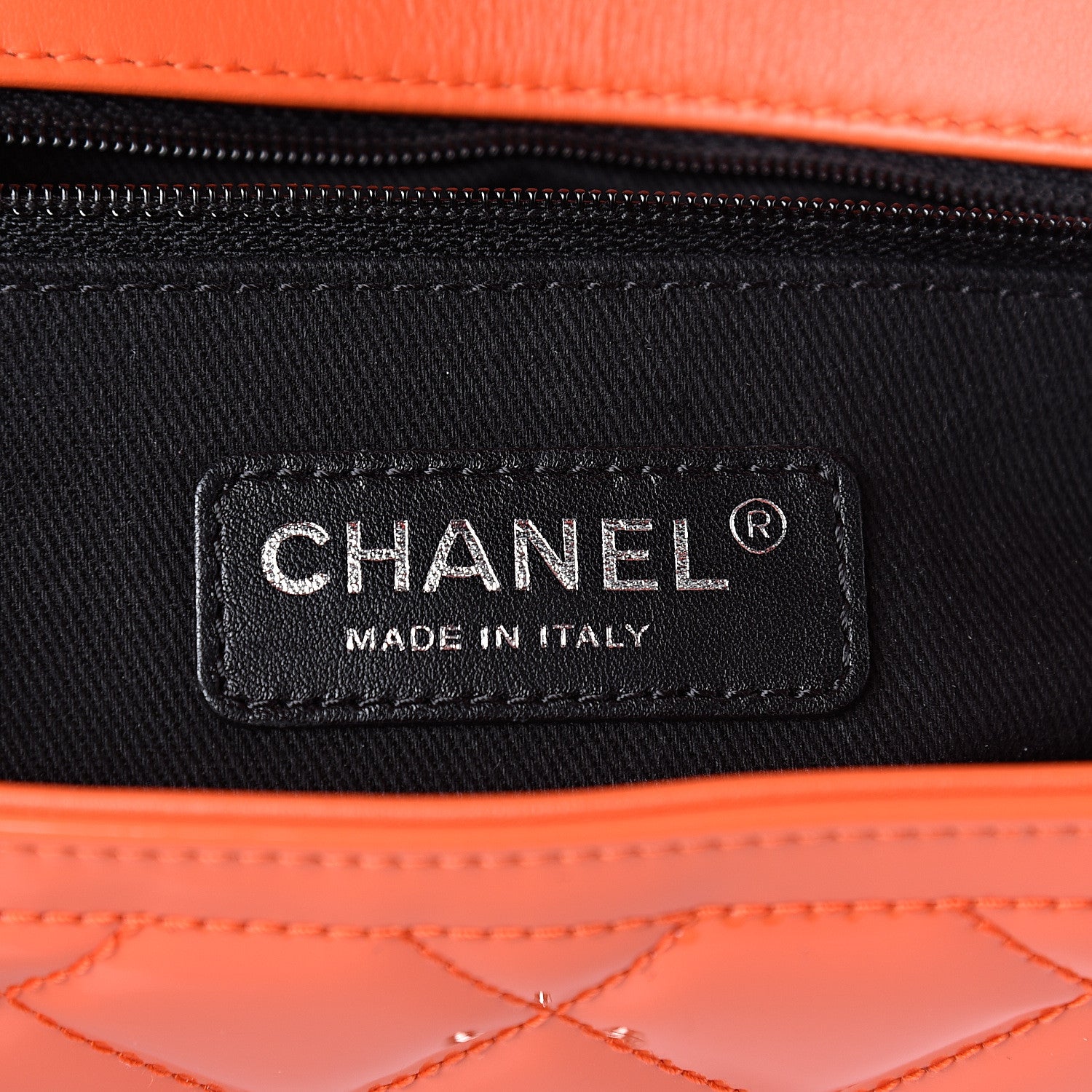 Chanel Patent Quilted Large Coco Shine Flap Orange 6 of 12