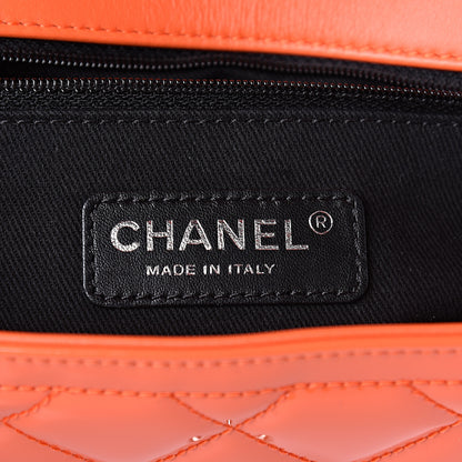 Chanel Patent Quilted Large Coco Shine Flap Orange 6 of 12