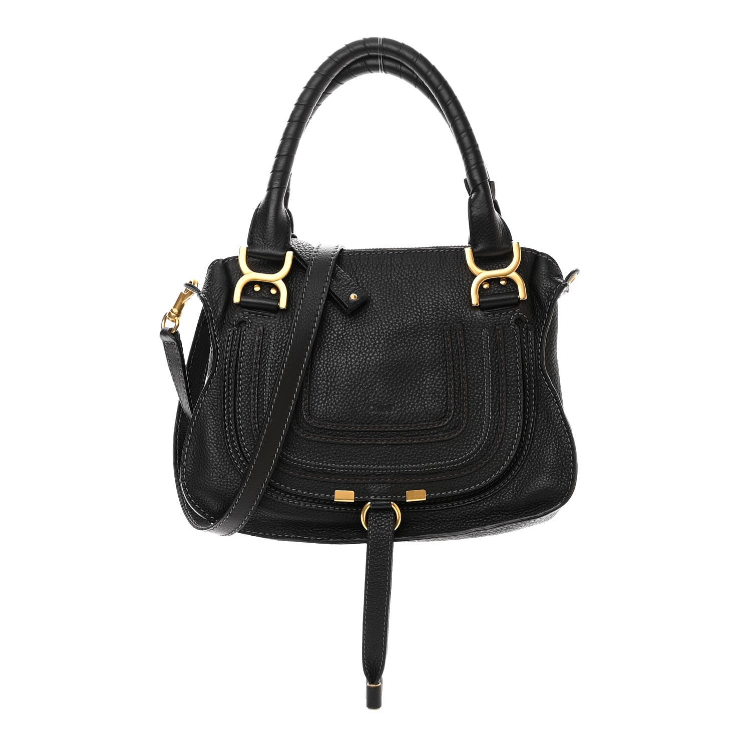 Chloe Calfskin Small Marcie Satchel Black 1 of 11