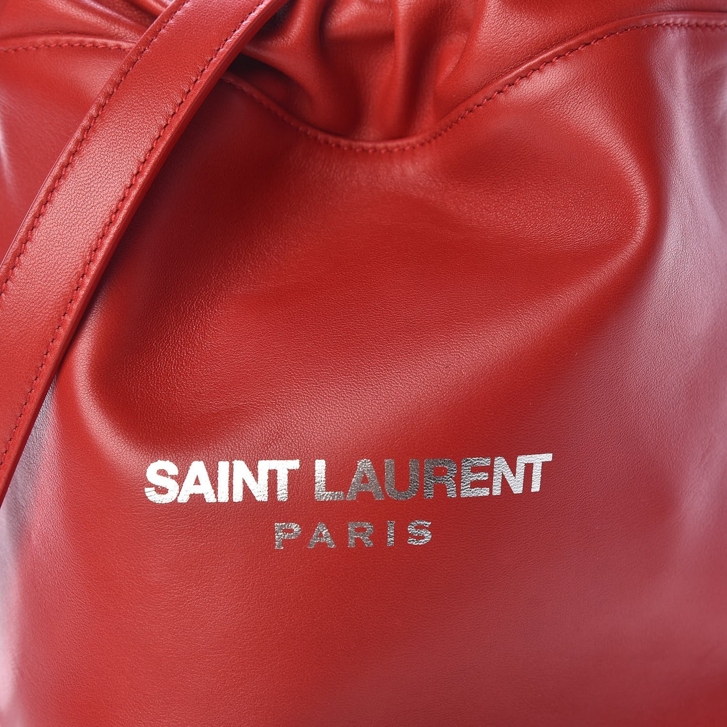 Lambskin Teddy Drawstring Bag Eros Red