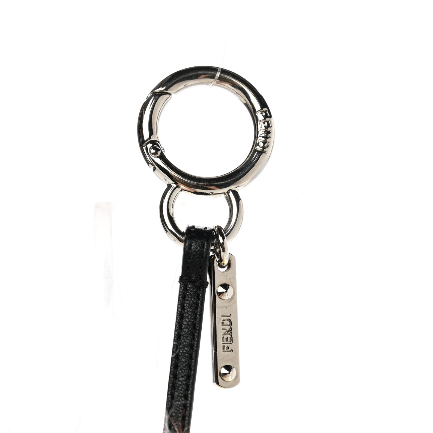 Fox Mink Goat Fur Mini Karlito Bag Charm White Black Flamingo