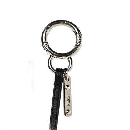 Fendi Fox Mink Goat Fur Mini Karlito Bag Charm White Black Flamingo 3 of 3