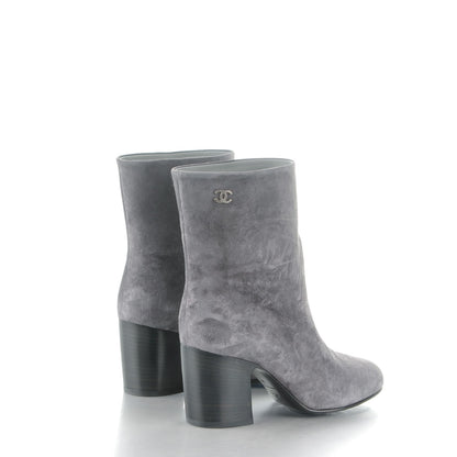 Chanel Suede Calfskin Short Boots 39 Grey 4 of 8