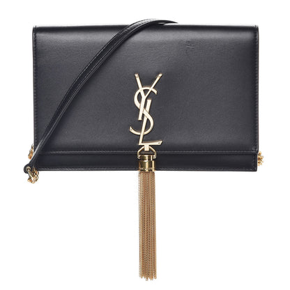 Saint Laurent Smooth Calfskin Classic Monogram Kate Tassel Chain Wallet Black 1 of 7