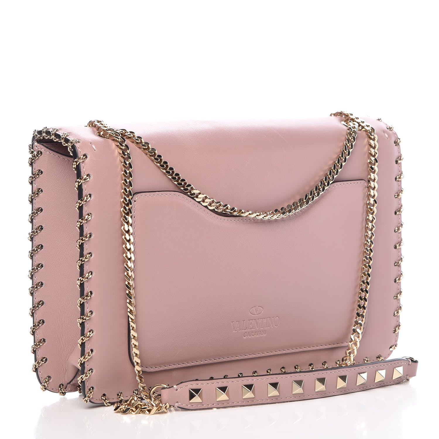 Valentino Garavani Vitello Groumette Small Rockstud Demilune Shoulder Bag Lipstick 3 of 10