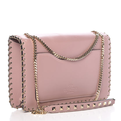 Valentino Garavani Vitello Groumette Small Rockstud Demilune Shoulder Bag Lipstick 3 of 10
