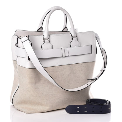 Burberry Canvas Calfskin Medium Belt Bag White 4 of 10