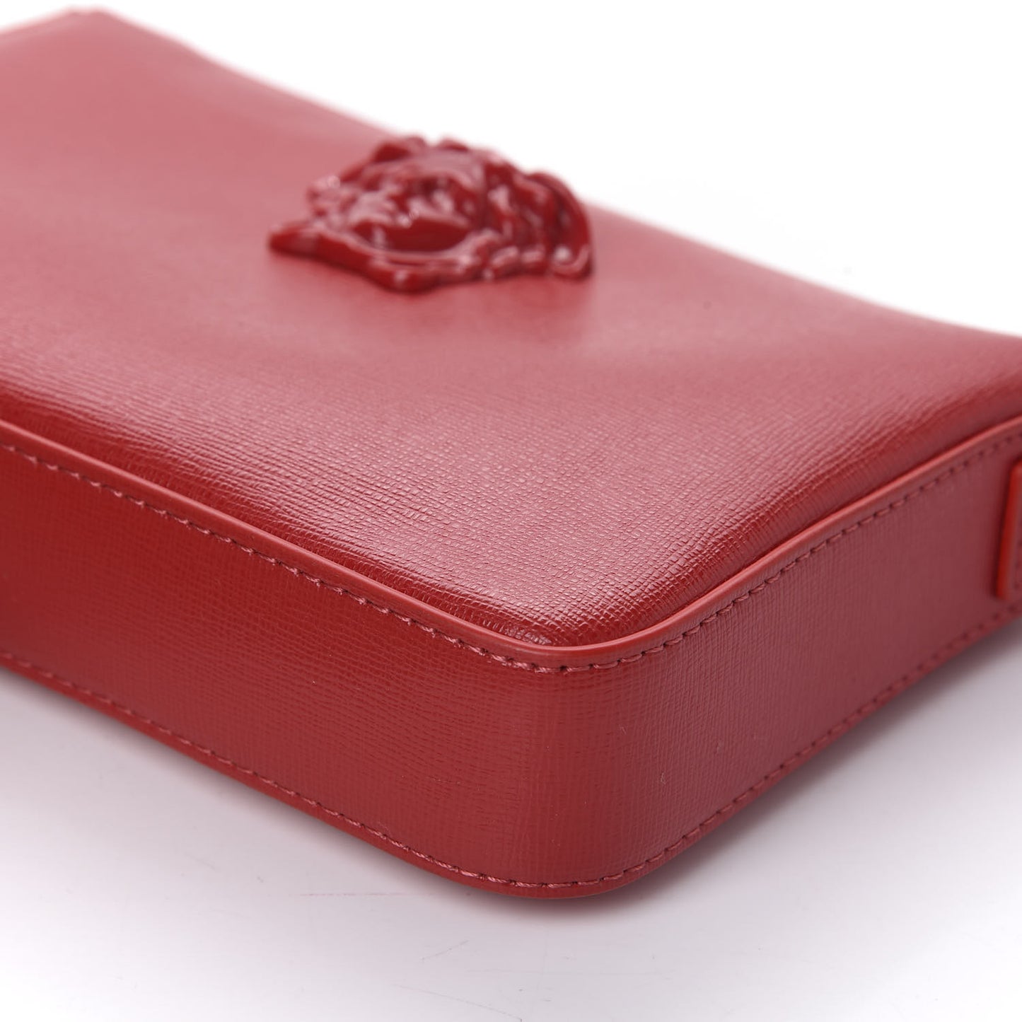 Saffiano Calfskin Palazzo Chain Crossbody Red