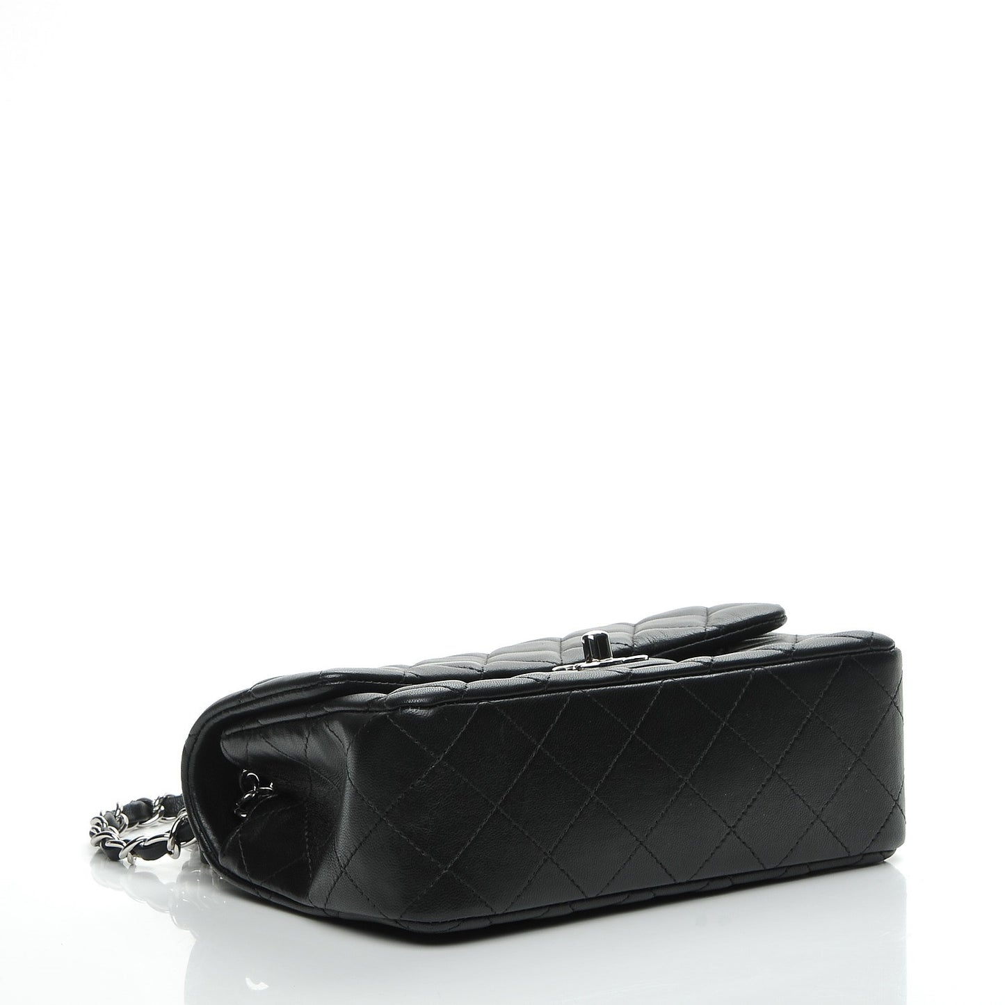 Lambskin Quilted Mini Rectangular Flap Black
