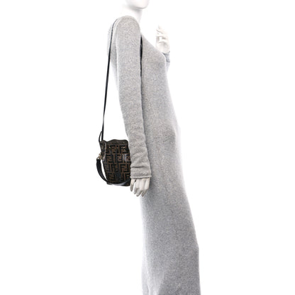 Fendi Vitello Liberty F is Fendi Bi-Color FF 1974 Embossed Mini Mon Tresor Bucket Bag Maya Black 2 of 10