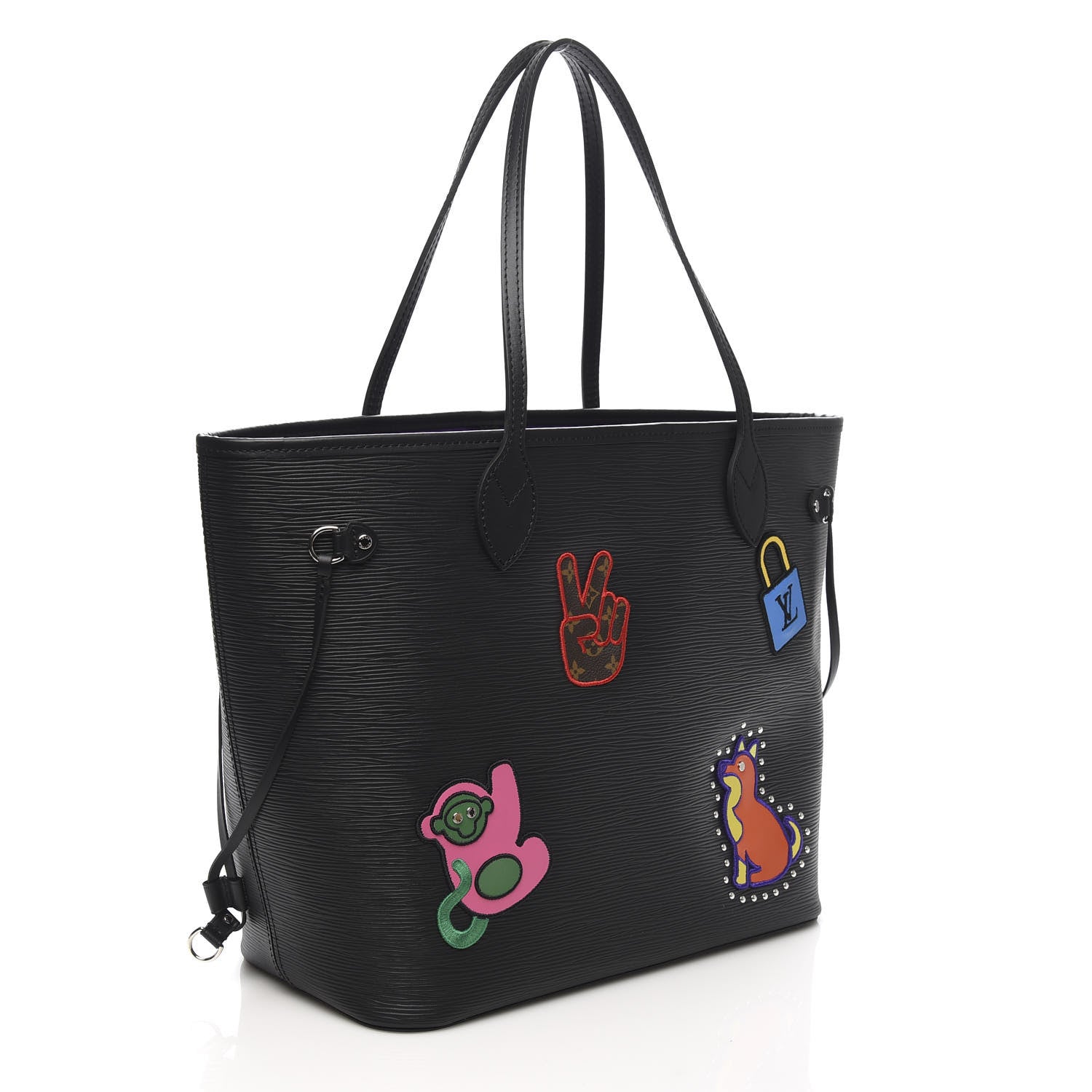 Louis Vuitton Epi Stickers Neverfull MM Black 4 of 10