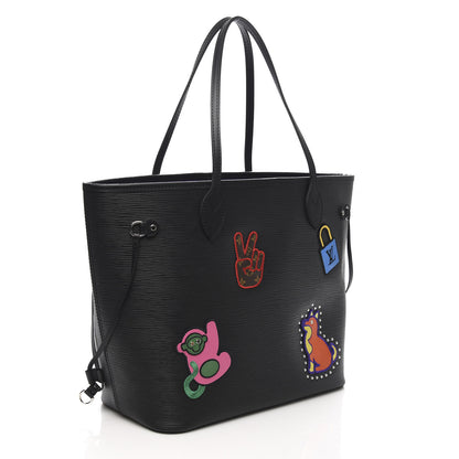 Louis Vuitton Epi Stickers Neverfull MM Black 4 of 10