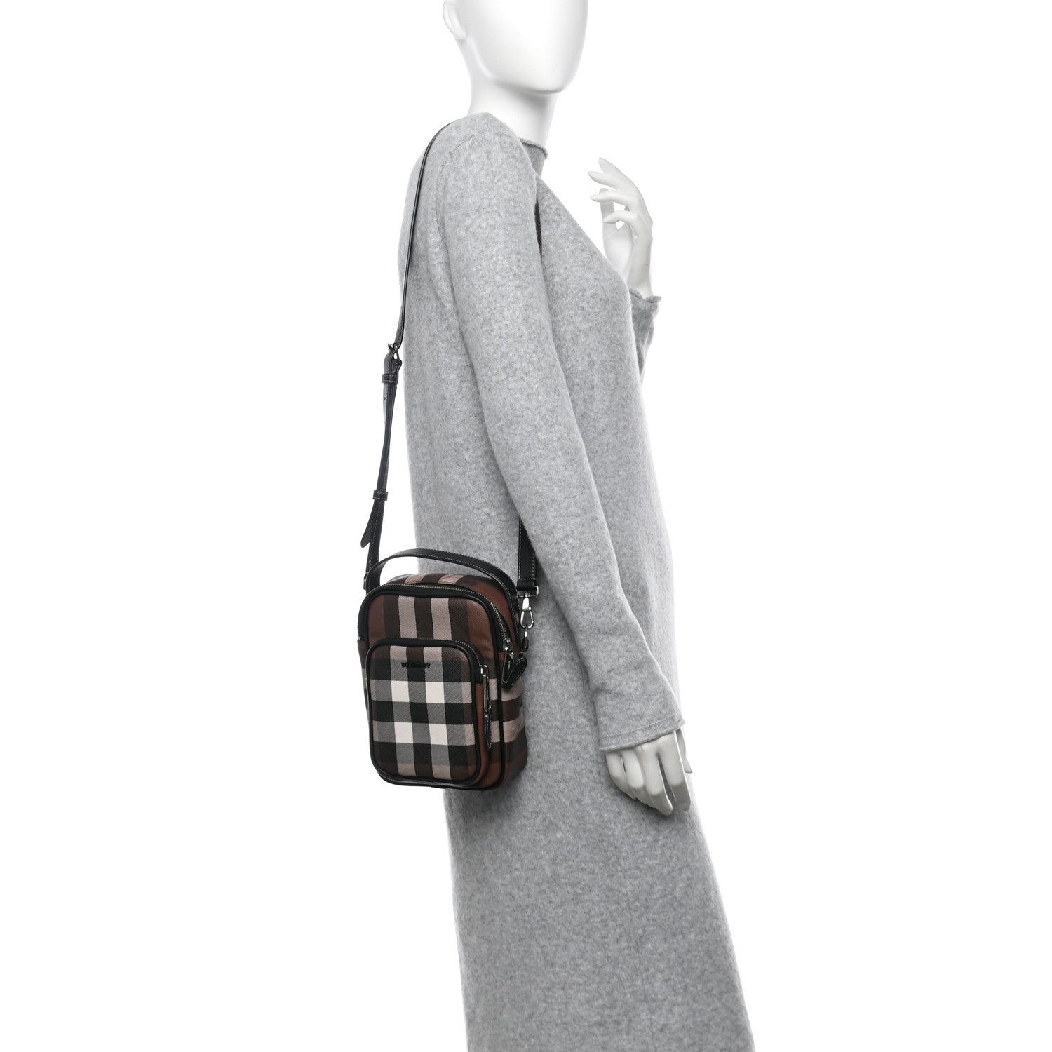 Burberry House Check Canvas Calfskin Wyatt Crossbody Dark Birch Brown 2 of 11