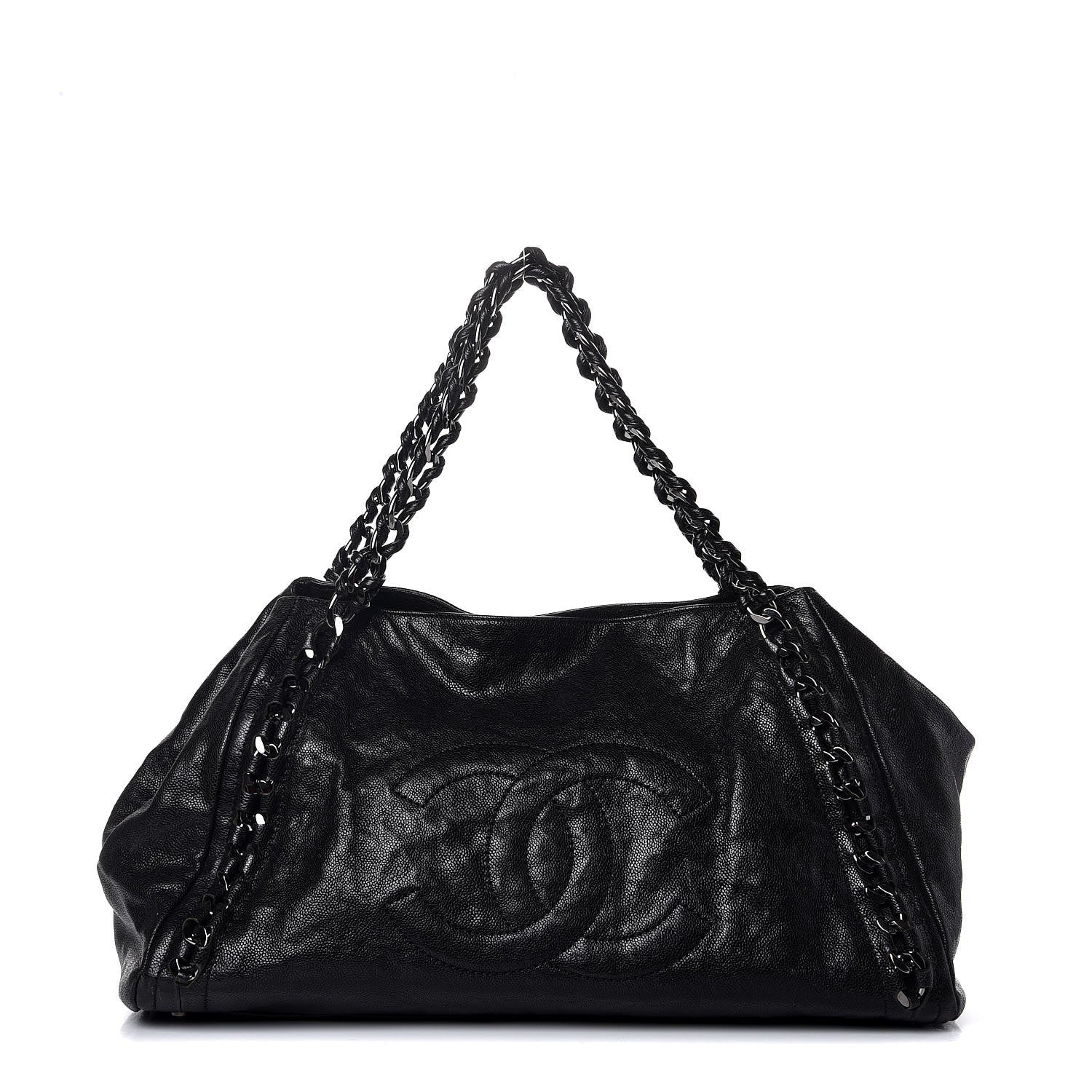 Chanel Glazed Caviar East West Modern Chain Tote Black 1 of 9