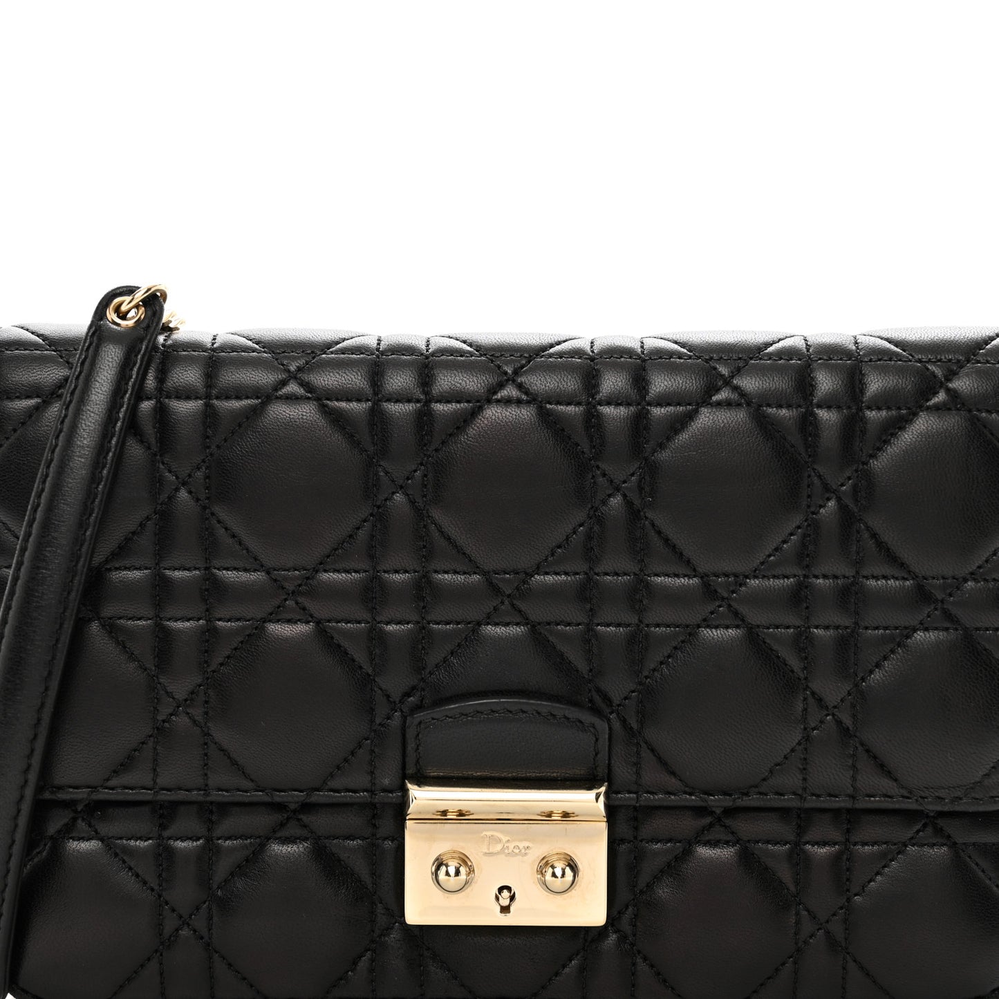 Lambskin Cannage Miss Dior Promenade Pouch Black
