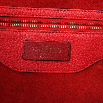 Valentino Garavani Grained Calfskin Small Rockstud Shoulder Tote Rouge Pur 11 of 14