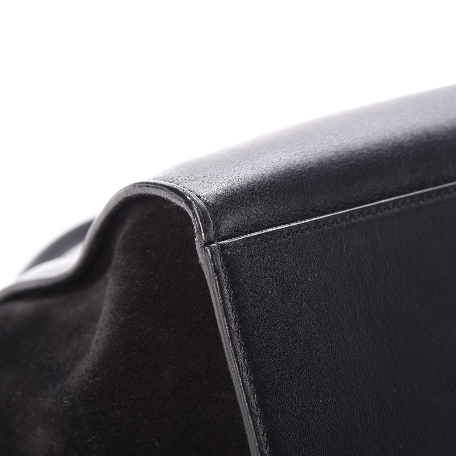 Celine Smooth Calfskin Suede Medium Bi-Color Trapeze Black 17 of 21