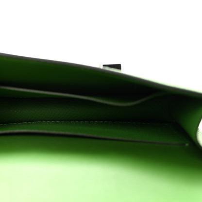 Hermes Epsom Enamel Constance Slim Wallet Vert Yucca Celeste 6 of 8