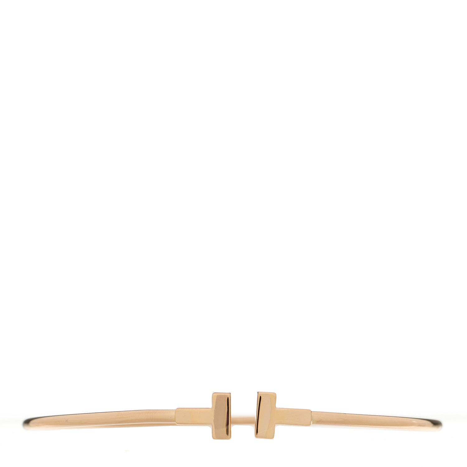 Tiffany 18K Rose Gold Narrow T Wire Bracelet 1 of 3