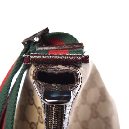 Gucci Monogram Web Medium Half Moon Hobo Dark Brown 11 of 11