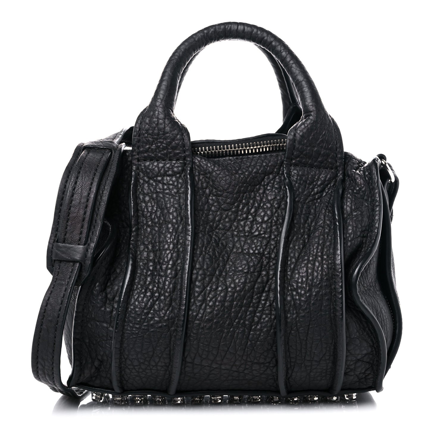 Pebbled Lambskin Inside Out Rockie Black Clear Resin Hardware