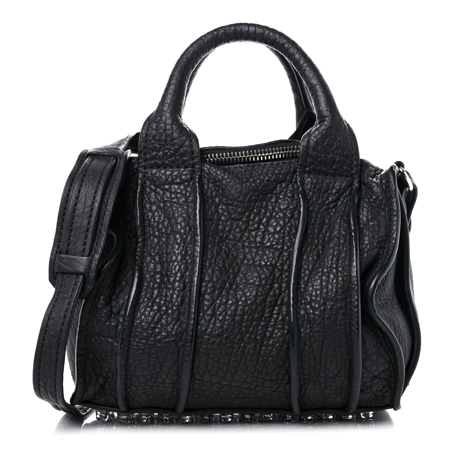 Alexander Wang Pebbled Lambskin Inside Out Rockie Black Clear Resin Hardware 1 of 13