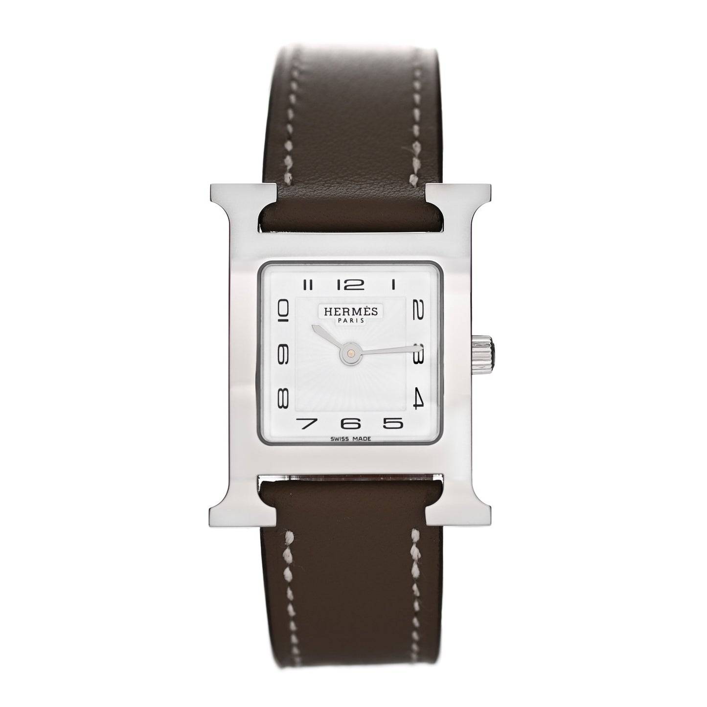 Stainless Steel Swift 21mm Heure H Hour Quartz Watch Etoupe