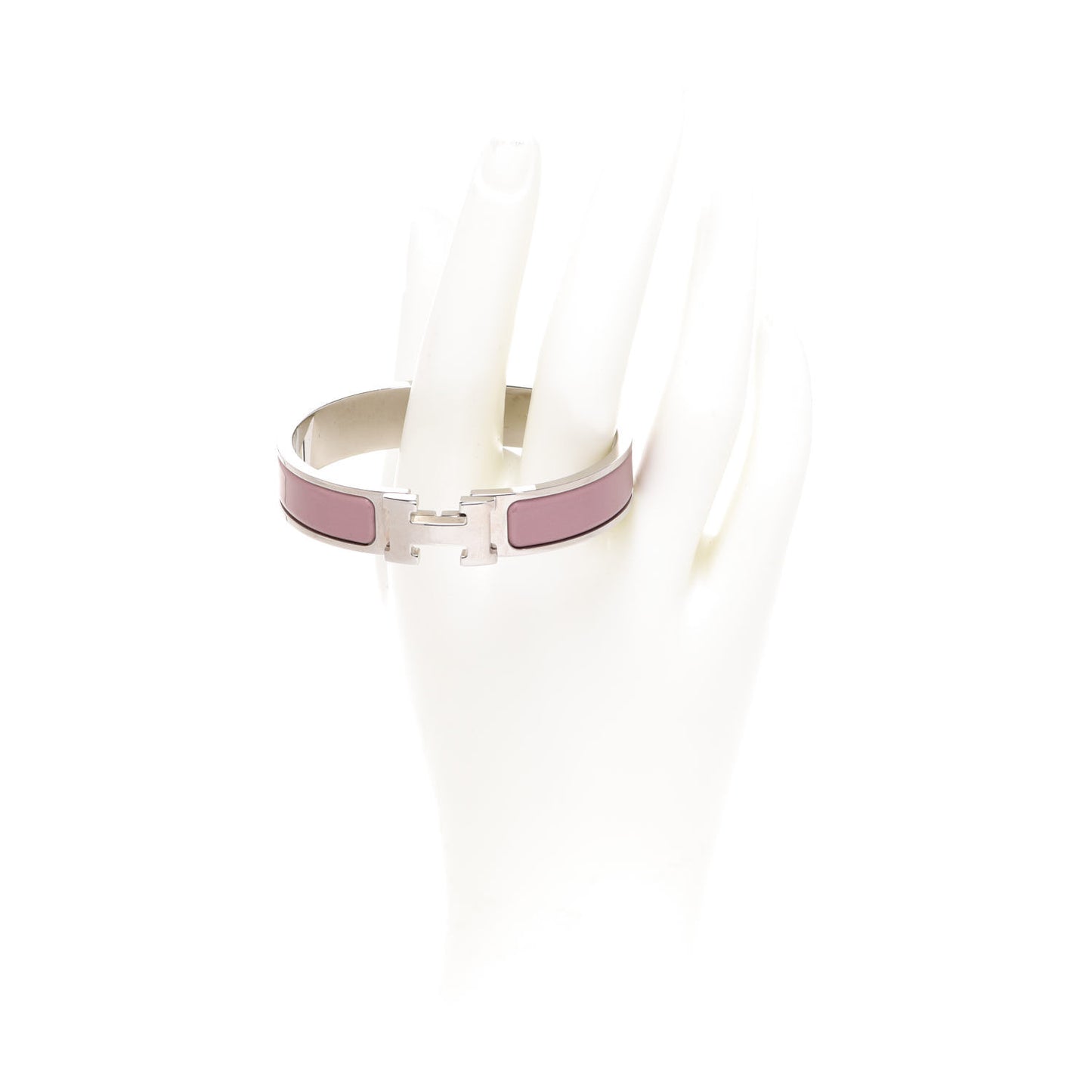 Enamel Narrow Clic Clac H Bracelet PM Bois De Rose