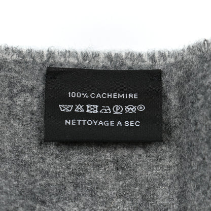 Hermes Cashmere Casaque Charms Muffler Gris Flanelle Ivoire 4 of 4