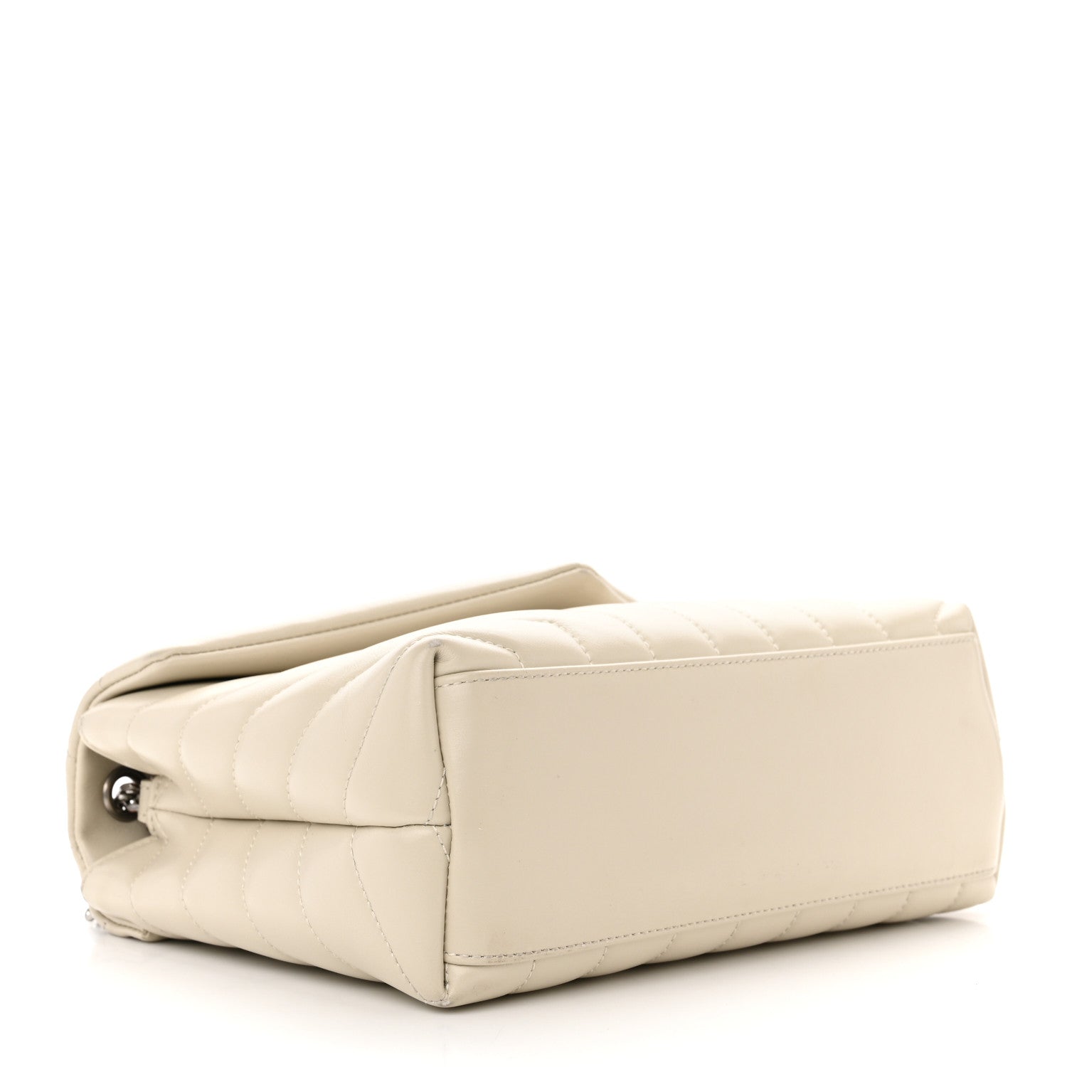 Saint Laurent Calfskin Y Quilted Monogram Small Loulou Chain Satchel Crema Soft 4 of 15