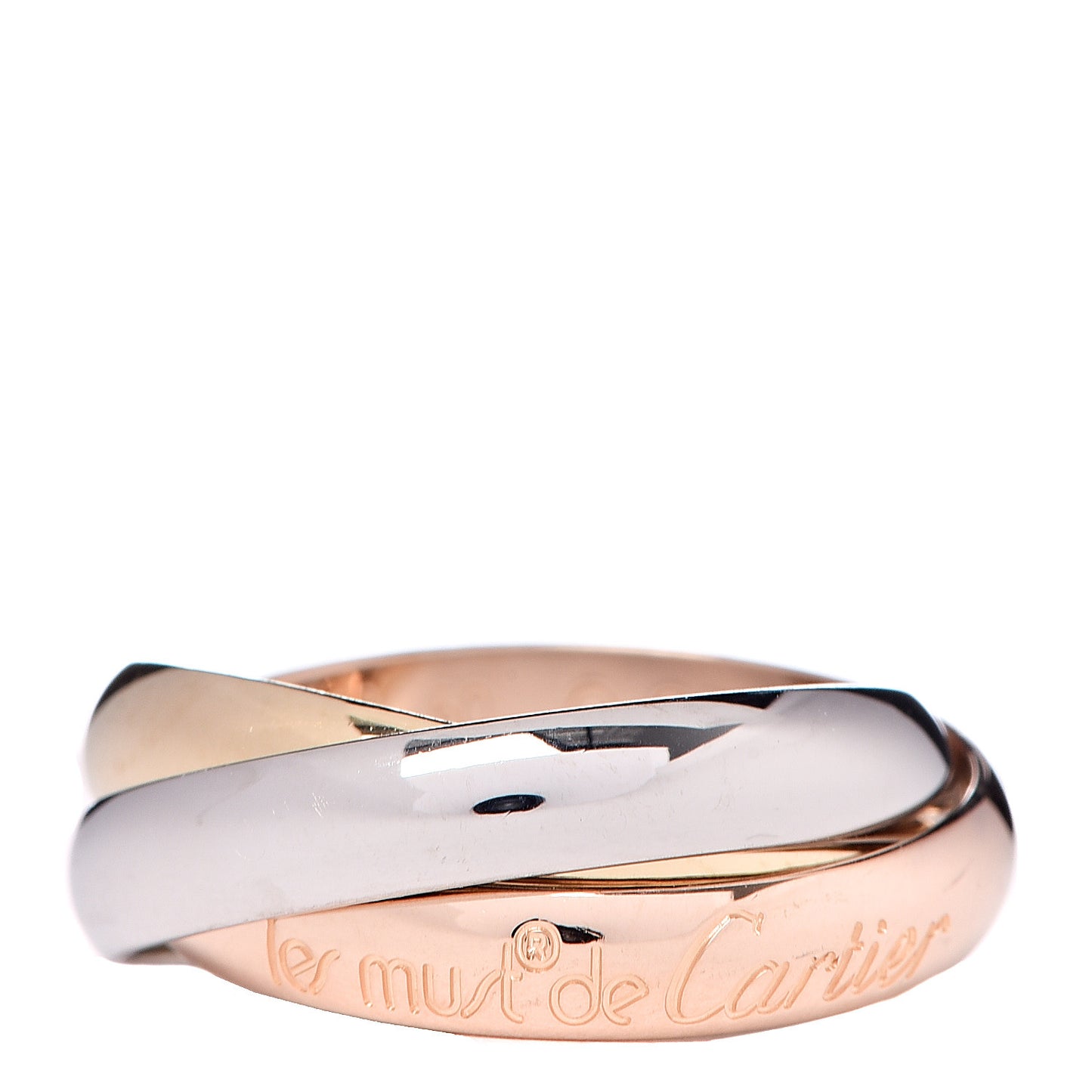18K Pink Yellow White Gold Classic Les Must De Trinity Ring 50 5.25