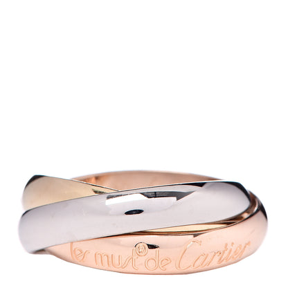 Cartier 18K Pink Yellow White Gold Classic Les Must De Trinity Ring 50 5.25 1 of 5