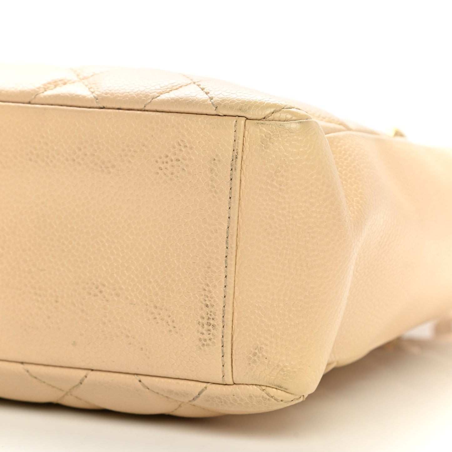 Caviar Quilted Petit Shopping Tote PST Beige