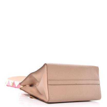 Prada Saffiano City Calfskin Greche Medium Paradigme Bag Cammeo Begonia 5 of 18