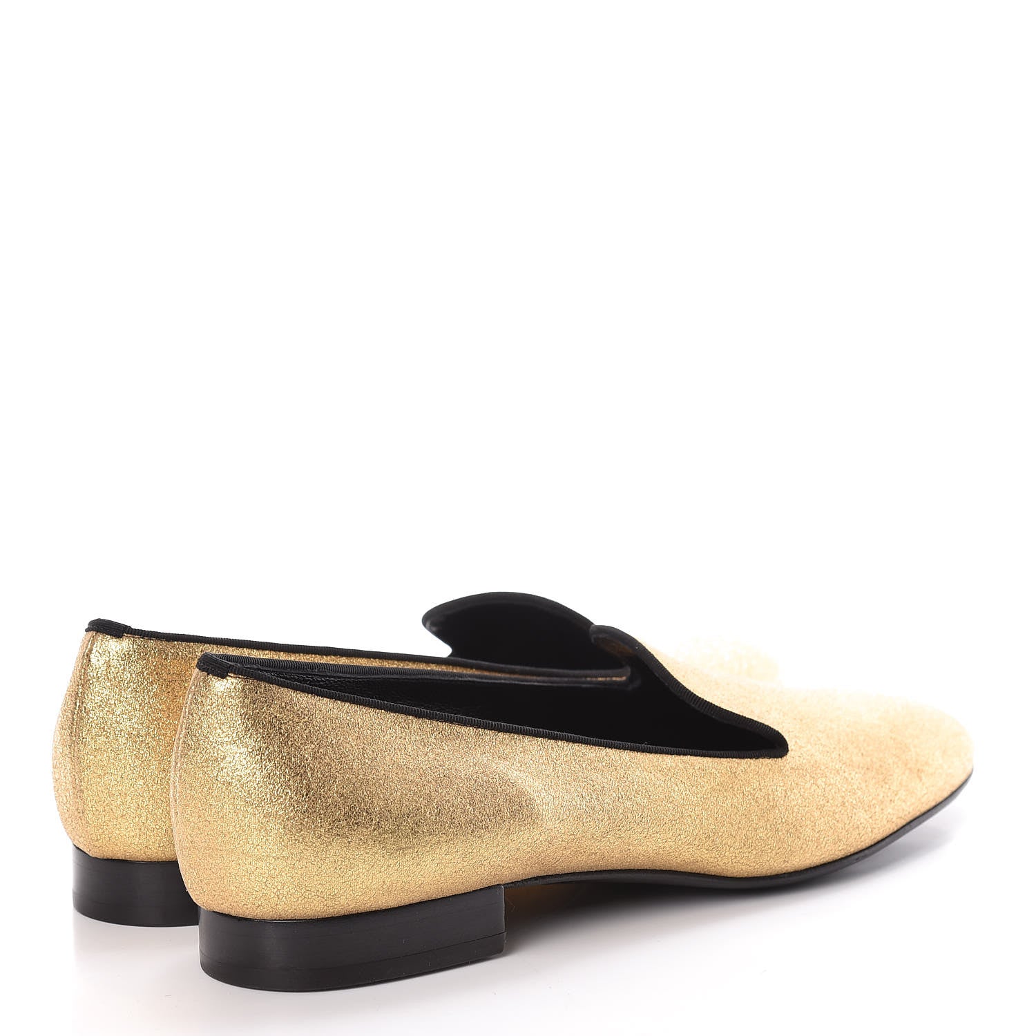 Saint Laurent Metallic Calfskin Smoking Slipper Flat Loafers 39 Gold 4 of 11