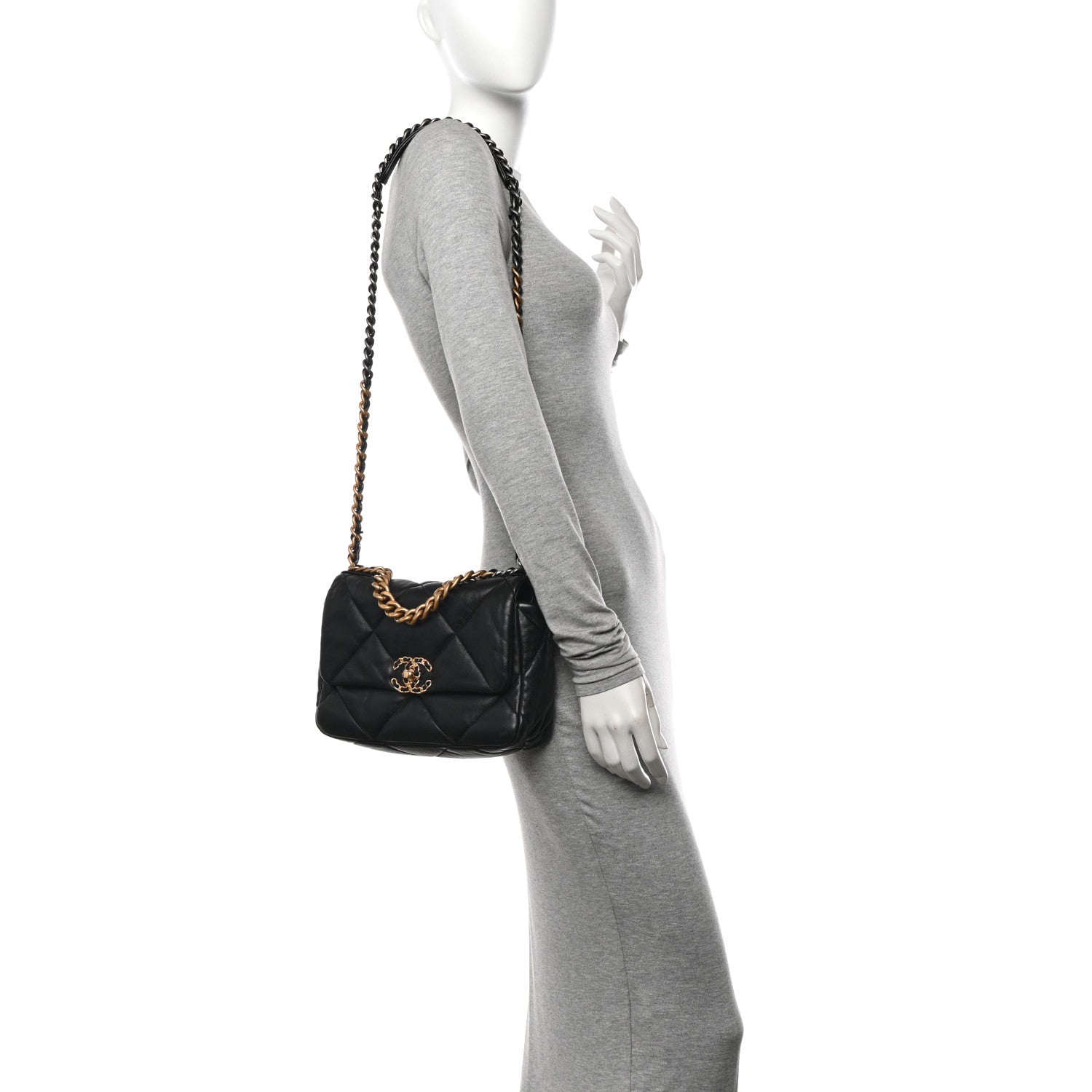 Chanel Lambskin Quilted Medium Chanel 19 Flap Black 3 of 10