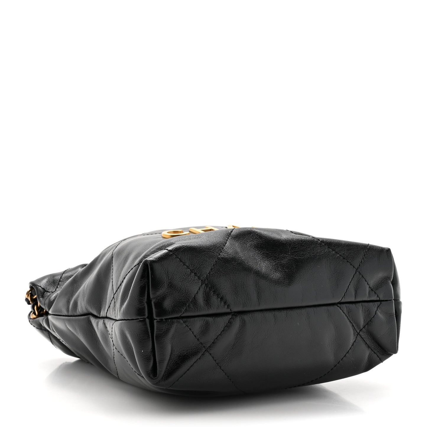 Shiny Calfskin Quilted Mini Chanel 22 Black