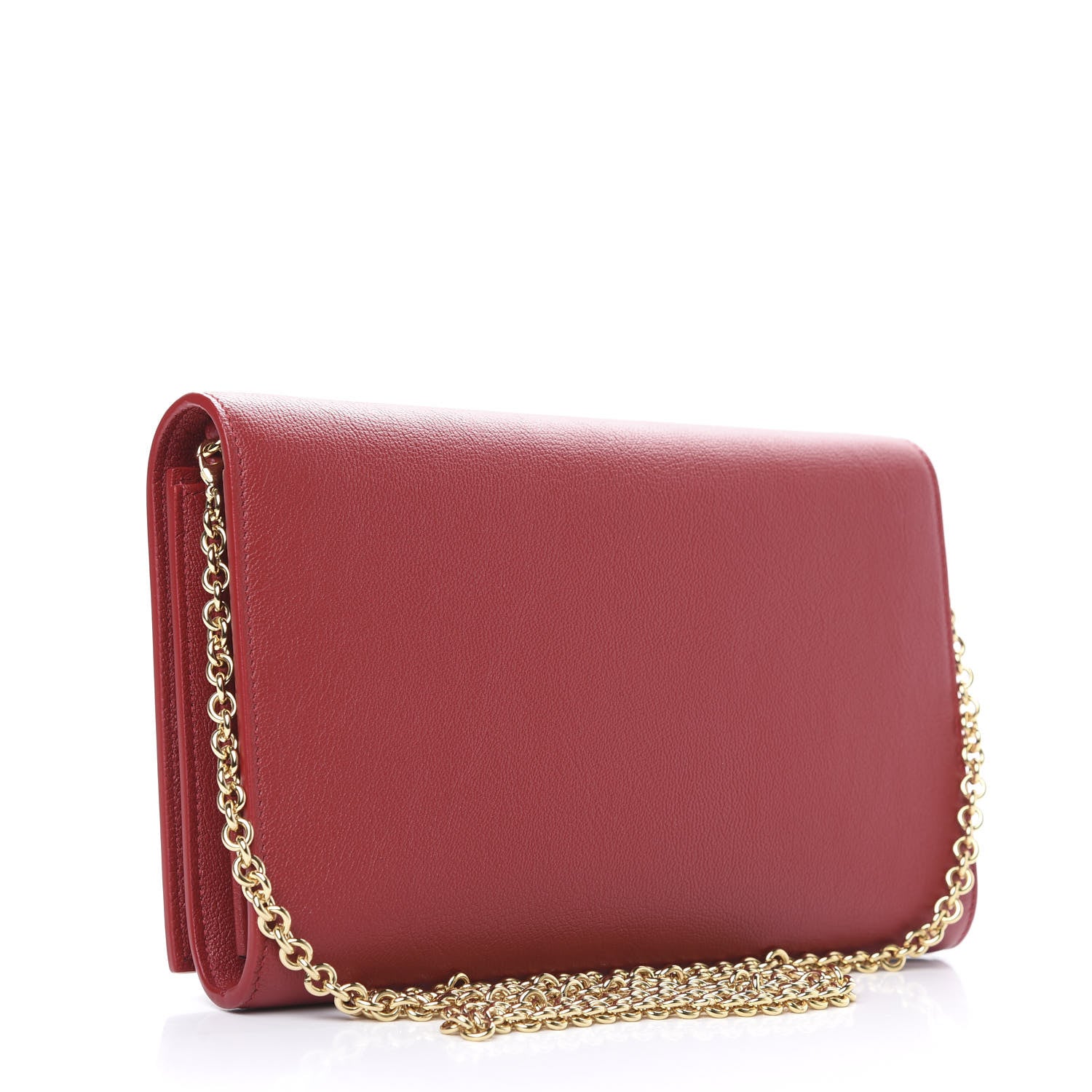 Saint Laurent Calfskin Belle de Jour Chain Clutch Rouge Orient 3 of 10