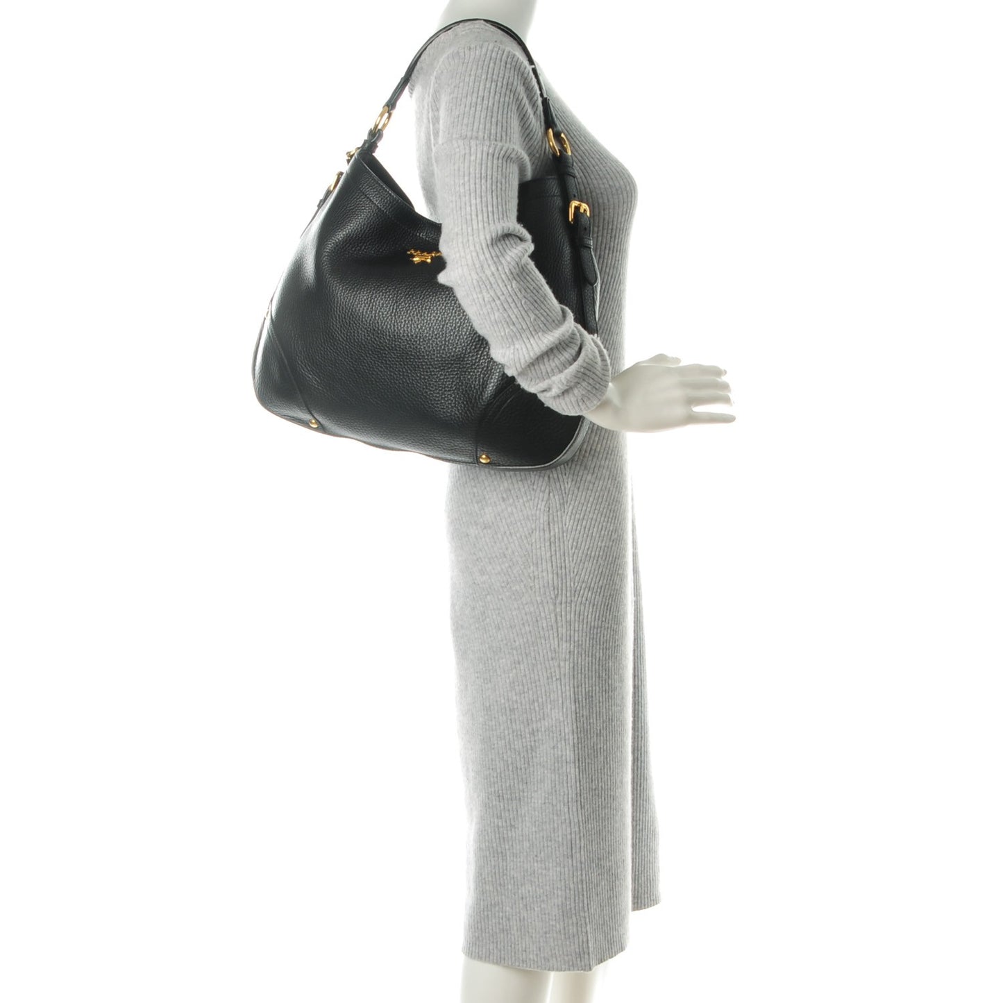 Vitello Daino Hobo Nero Black