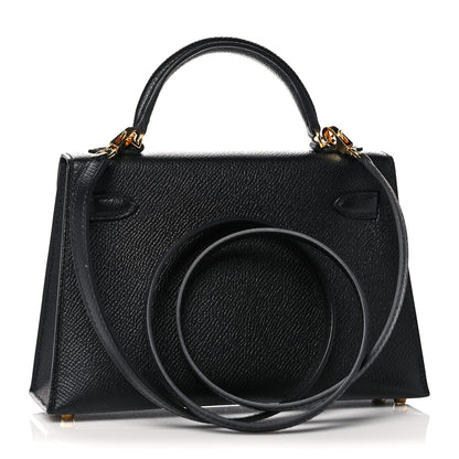 Hermes Epsom Mini Kelly Sellier 20 Black 3 of 32