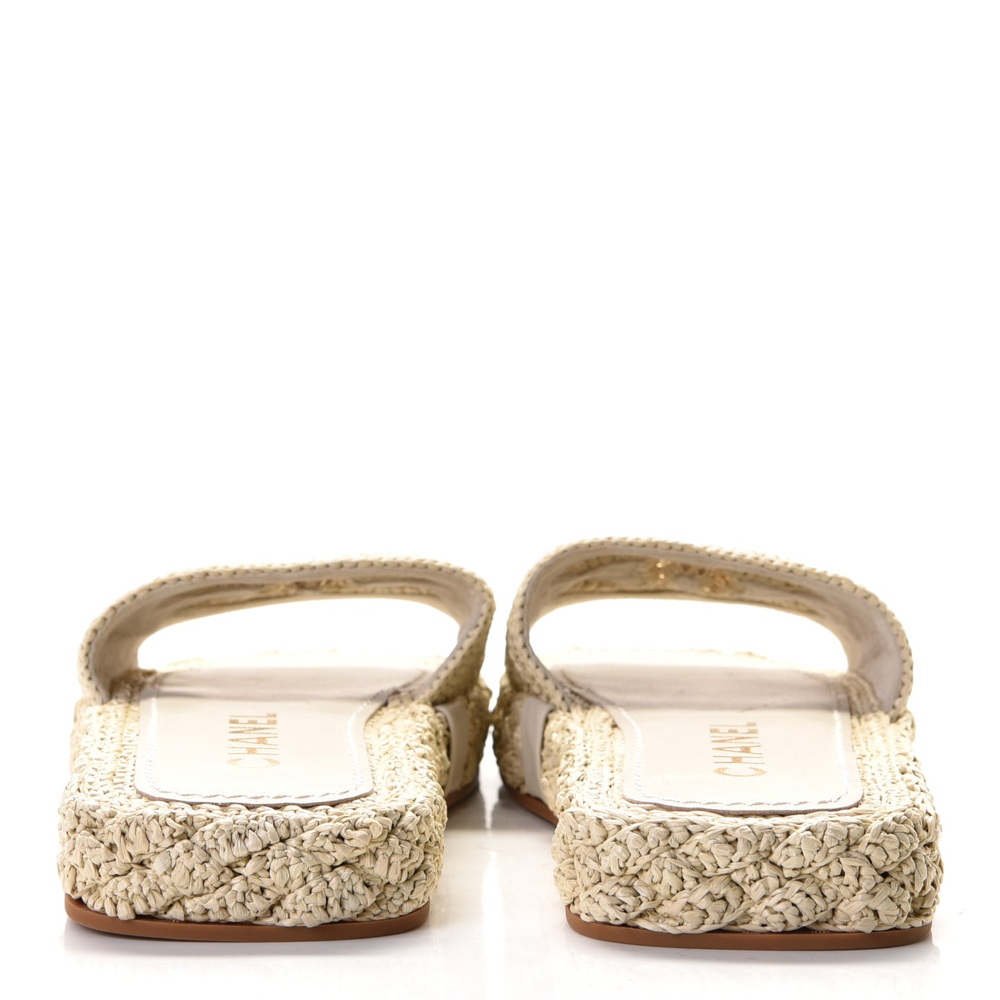 Raffia CC Espadrille Slip On Sandals 37 Beige
