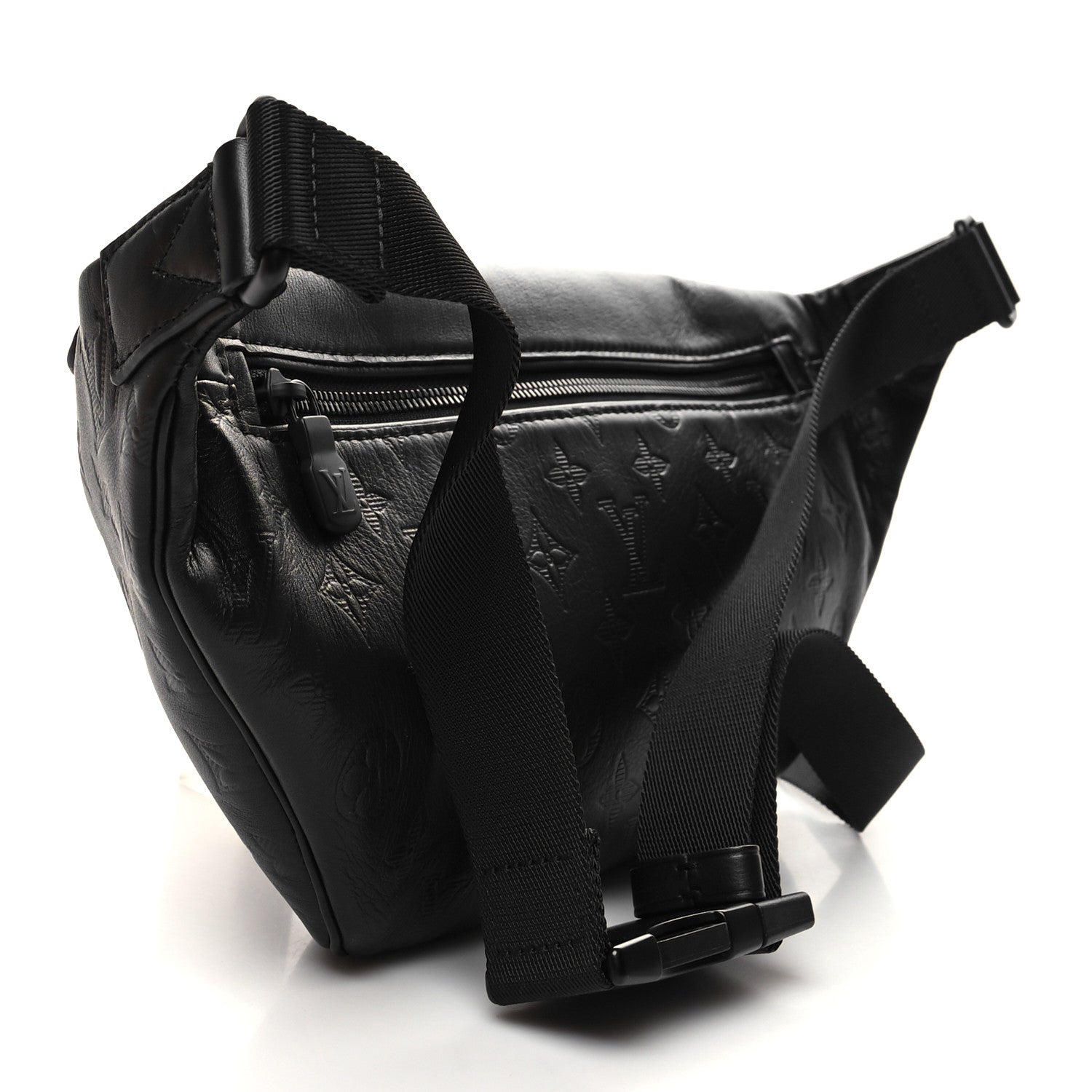 Louis Vuitton Calfskin Monogram Shadow Discovery Bumbag Black 3 of 9