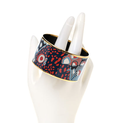 Hermes Enamel Printed Grand Fonds Extra Wide Bracelet 70 2 of 6