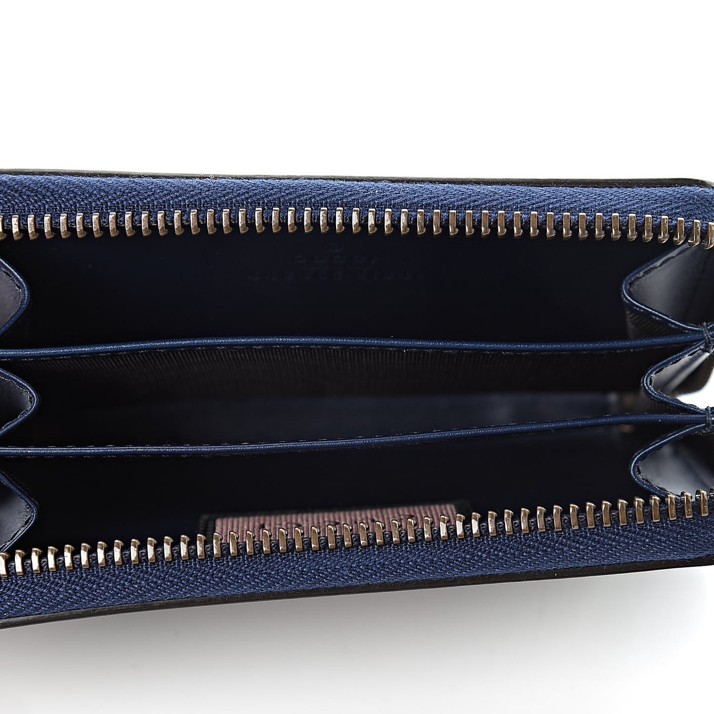 Calfskin GucciGhost Zip Around Card Case Blue Agata Hibiscus Red