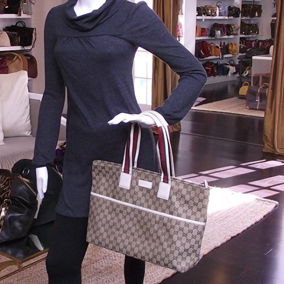 Gucci Monogram Web Large Diaper Tote 2 of 8