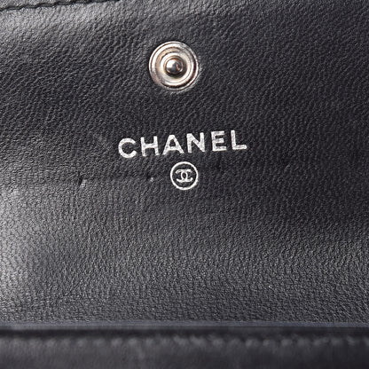 Chanel Lambskin Chevron Quilted Boy Card Holder Wallet Black 6 of 14
