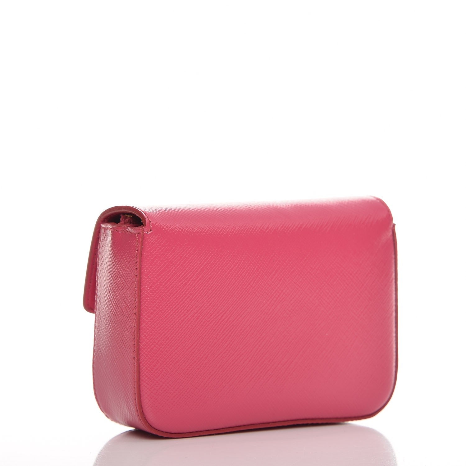 Prada Saffiano Vernice Box Clutch Peonia 3 of 8