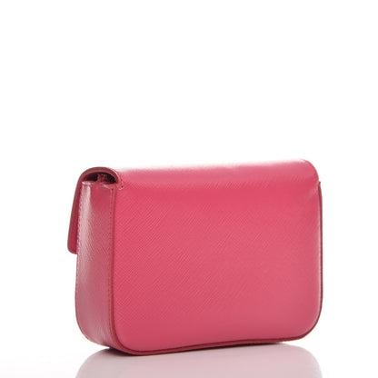 Prada Saffiano Vernice Box Clutch Peonia 3 of 8