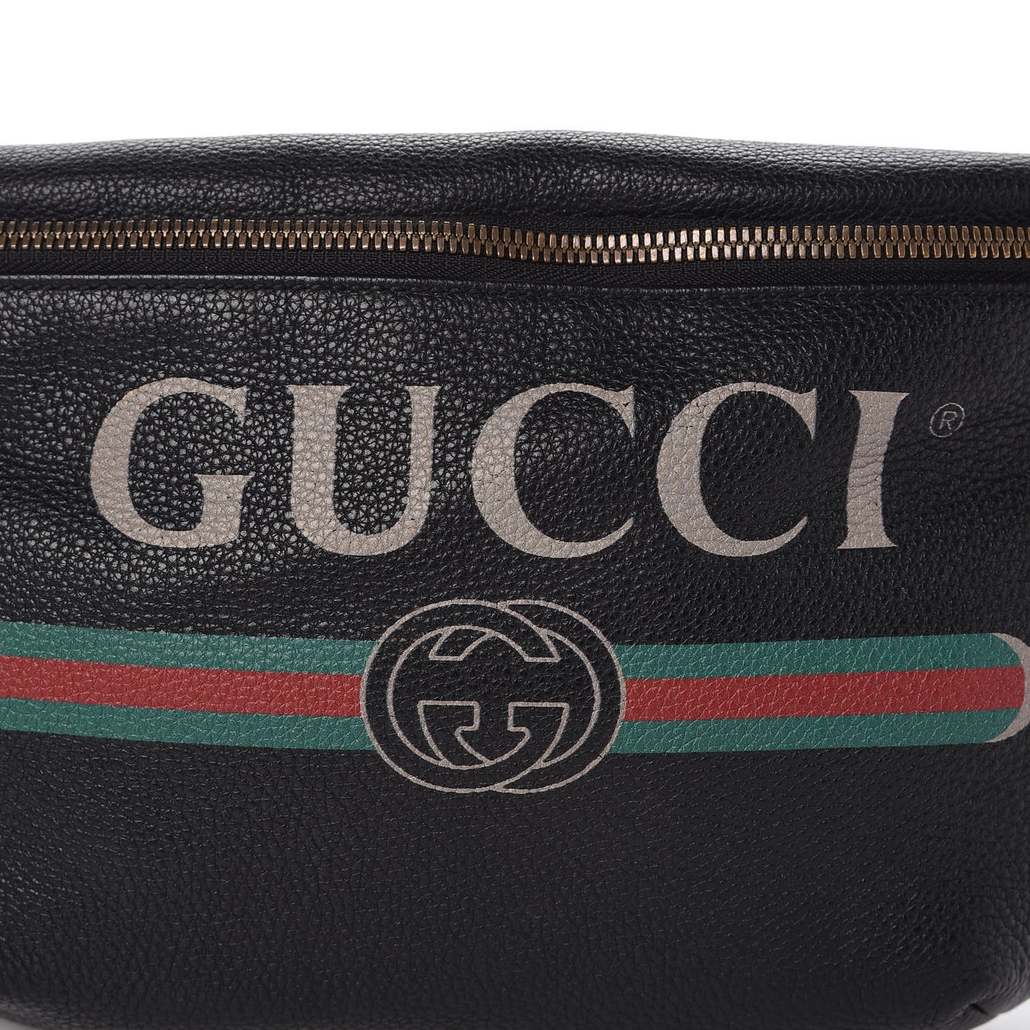 Grained Calfskin Logo Belt Bag Black