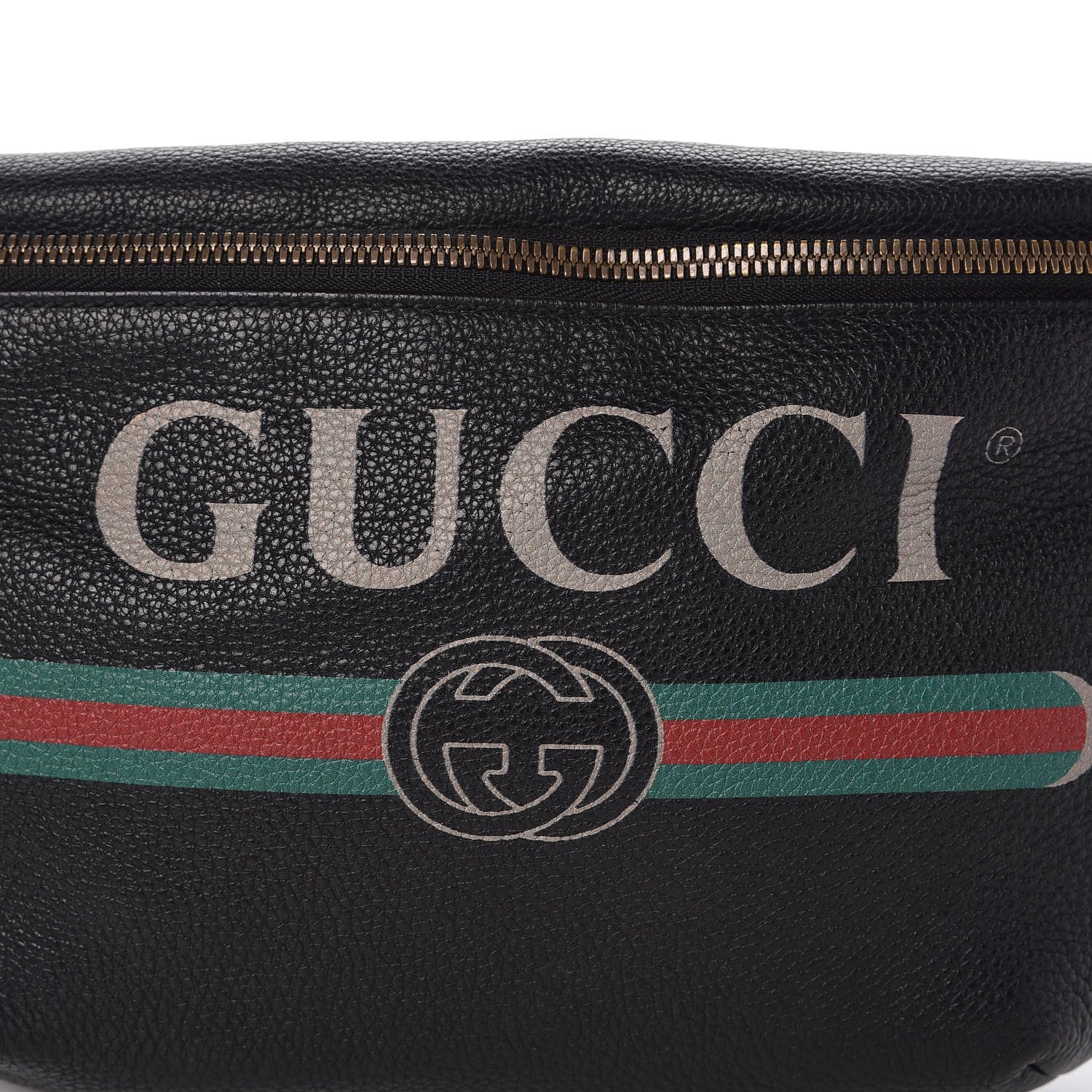 Gucci Grained Calfskin Logo Belt Bag Black 10 of 10
